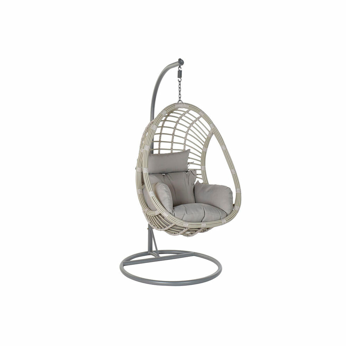Hängande trädgårdsfåtölj DKD Home Decor Grå Multicolour Aluminium syntetisk rattan 90 x 70 x 110 cm finns hos Nordekko