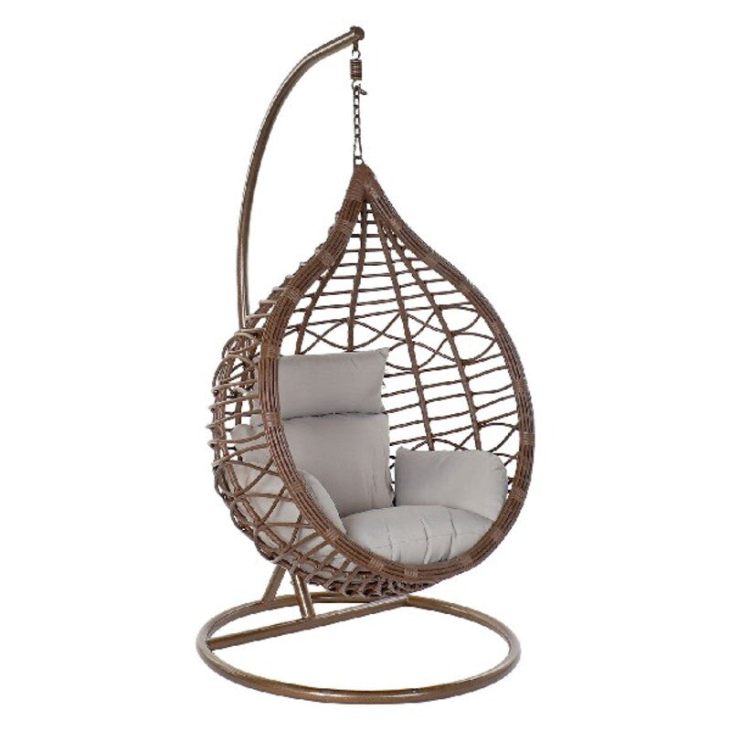 Hängande trädgårdsfåtölj DKD Home Decor Brun Grå Multicolour Mörkbrun Aluminium syntetisk rattan 100 x 78 x 120 cm 100 x 70 x 18 finns hos Nordekko