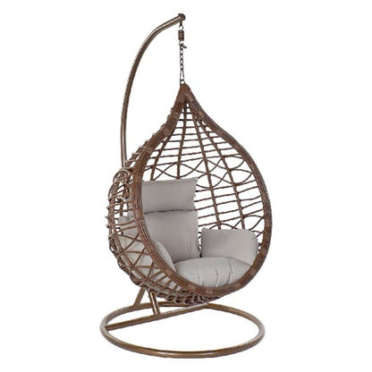 Hängande trädgårdsfåtölj DKD Home Decor Brun Grå Multicolour Mörkbrun Aluminium syntetisk rattan 100 x 78 x 120 cm 100 x 70 x 18 finns hos Nordekko