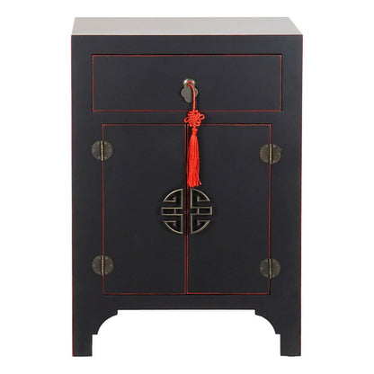 Nattduksbord DKD Home Decor Gran Röd Svart Trä MDF 45 x 34 x 66 cm finns hos Nordekko
