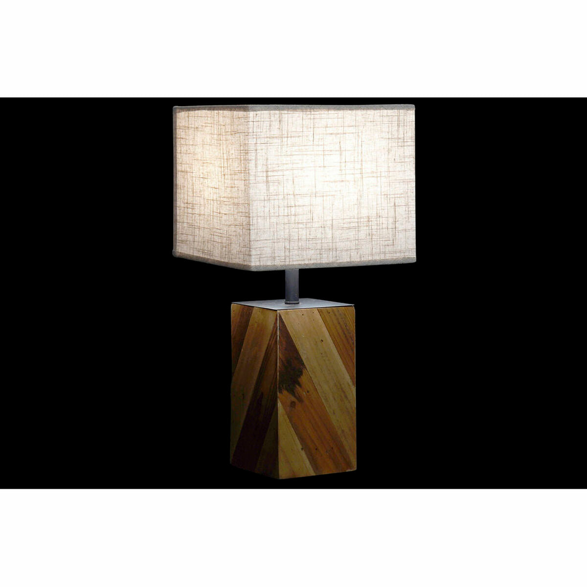 Bordslampa DKD Home Decor 25,5 x 25,05 x 52 cm Gran Naturell Beige Metall Kräm 220 V 60 W 25 x 25 x 21 cm (2 antal) finns hos Nordekko