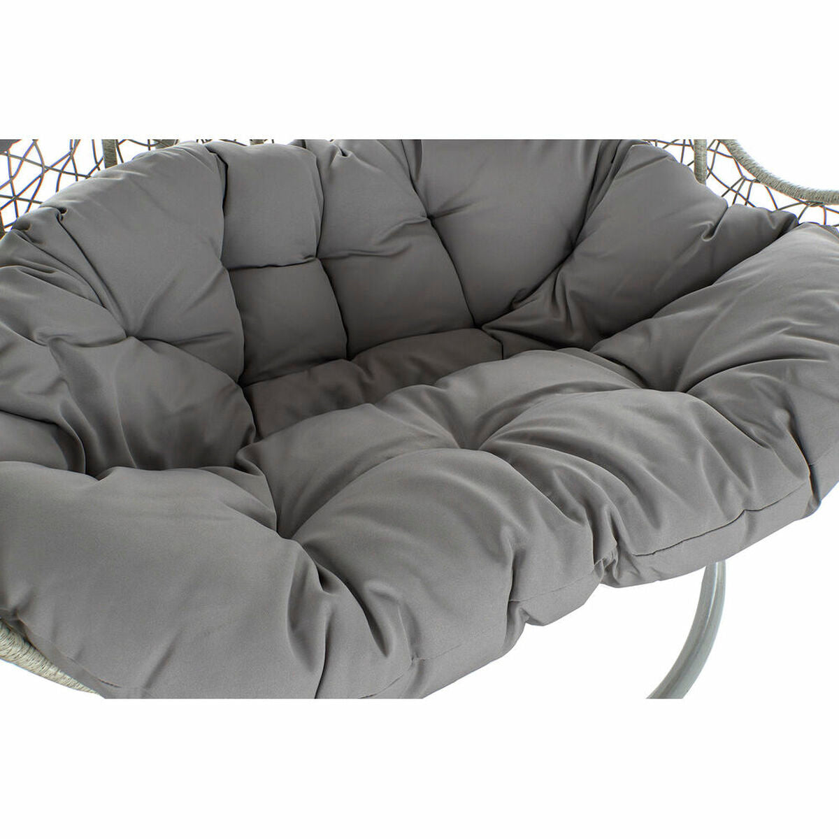 Hängande trädgårdsfåtölj DKD Home Decor 133 x 80 x 110 cm Grå syntetisk rattan Aluminium finns hos Nordekko