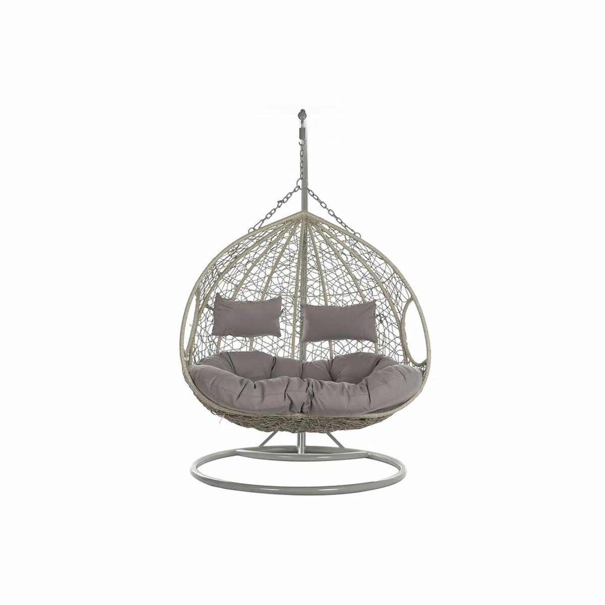 Hängande trädgårdsfåtölj DKD Home Decor 133 x 80 x 110 cm Grå syntetisk rattan Aluminium finns hos Nordekko