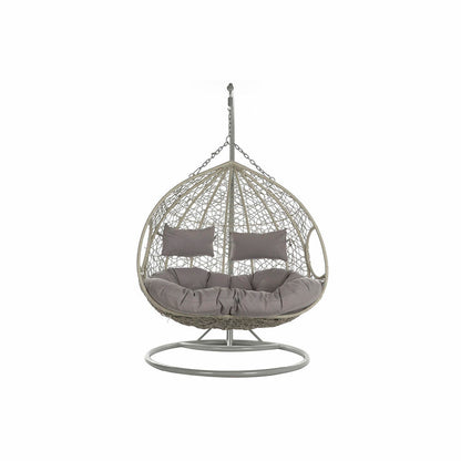 Hängande trädgårdsfåtölj DKD Home Decor 133 x 80 x 110 cm Grå syntetisk rattan Aluminium finns hos Nordekko