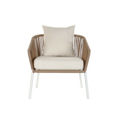 Soffgrupp med bord DKD Home Decor MB-179038 Trädgård Beige Metall Aluminium Snöre 151,5 x 72 x 70 cm (4 pcs) finns hos Nordekko