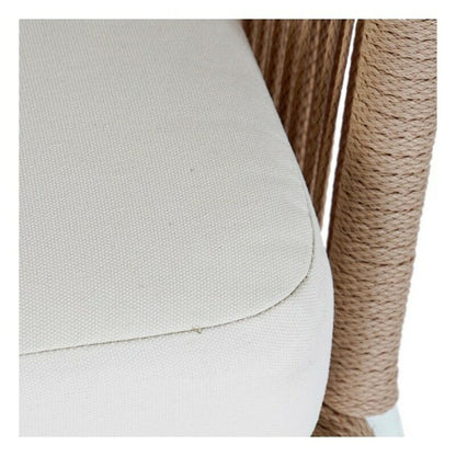 Soffgrupp med bord DKD Home Decor MB-179038 Trädgård Beige Metall Aluminium Snöre 151,5 x 72 x 70 cm (4 pcs) finns hos Nordekko