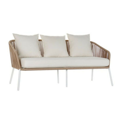 Soffgrupp med bord DKD Home Decor MB-179038 Trädgård Beige Metall Aluminium Snöre 151,5 x 72 x 70 cm (4 pcs) finns hos Nordekko