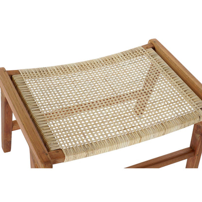 Sittpall DKD Home Decor 65 x 47 x 40 cm Naturell Teak Plast Multicolour Ljusbrun finns hos Nordekko