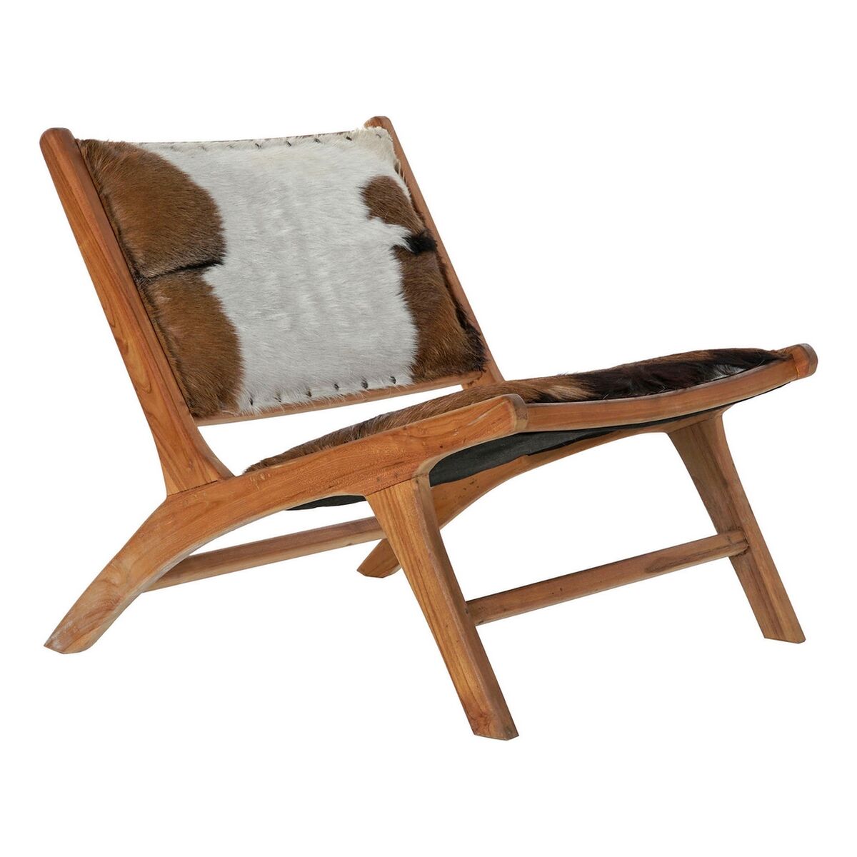 Fåtölj DKD Home Decor MB-182320 Teak Brun Läder Vit (65 x 78 x 68 cm) finns hos Nordekko