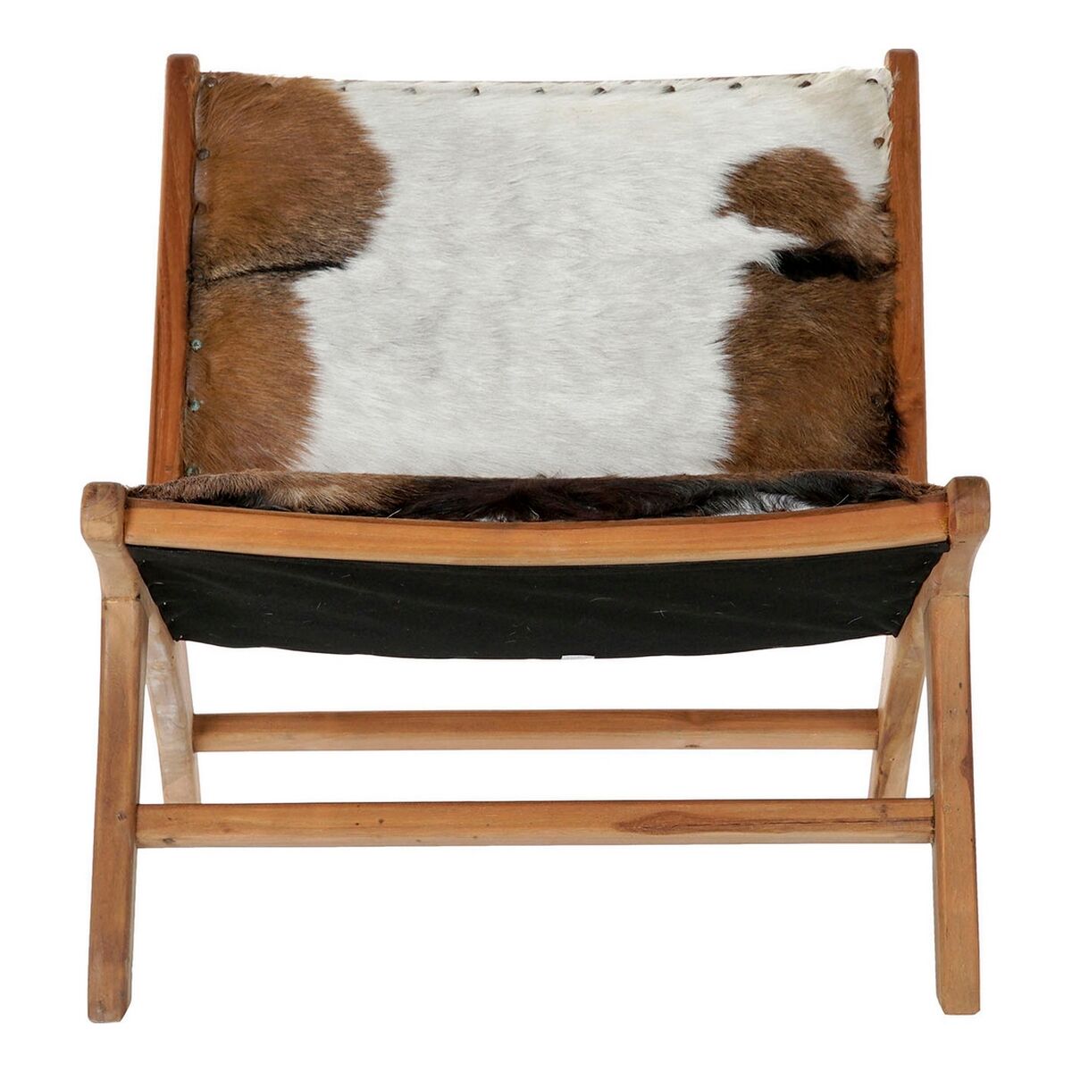 Fåtölj DKD Home Decor MB-182320 Teak Brun Läder Vit (65 x 78 x 68 cm) finns hos Nordekko