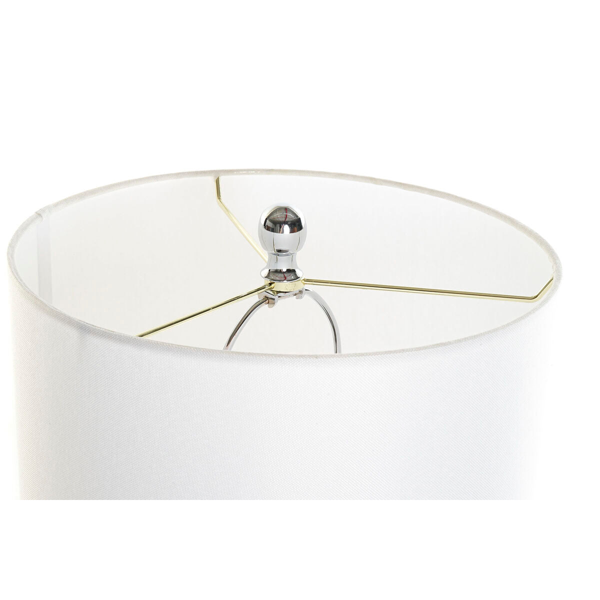 Bordslampa DKD Home Decor Vit Polyester Metall Marmor 220 V 50 W (33 x 33 x 65 cm) finns hos Nordekko