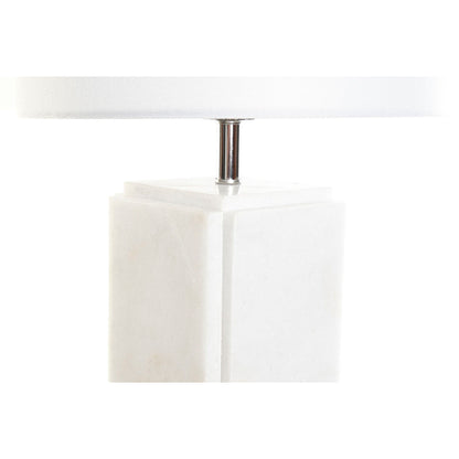 Bordslampa DKD Home Decor Vit Polyester Metall Marmor 220 V 50 W (33 x 33 x 65 cm) finns hos Nordekko