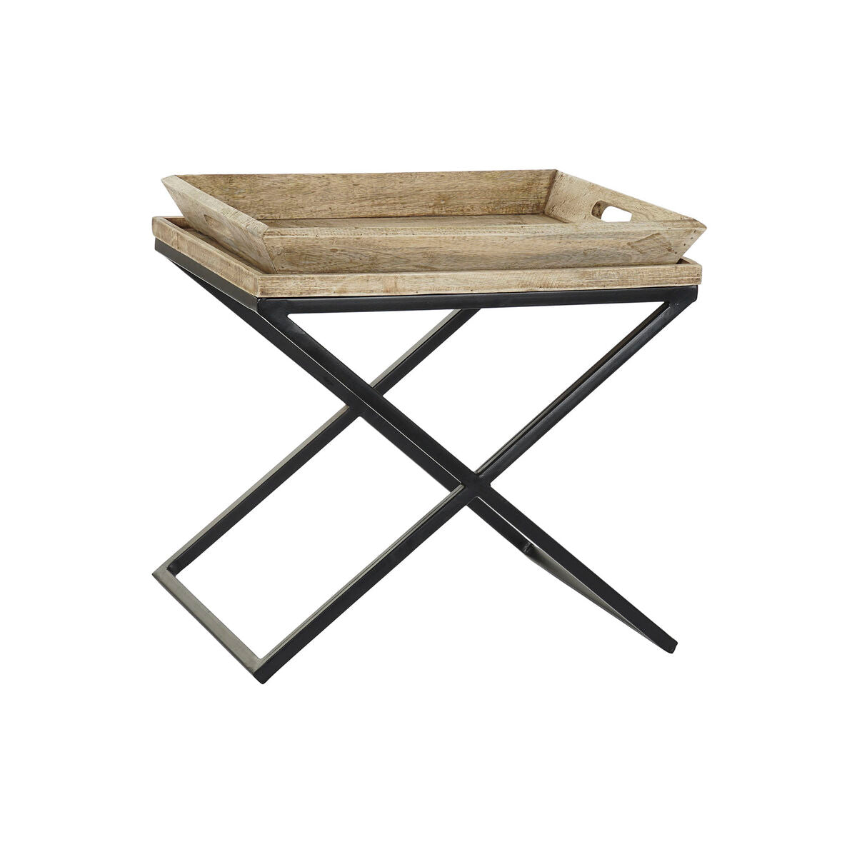 Sidobord DKD Home Decor Svart Naturell Metall Mangoträ 55 x 45 x 53 cm finns hos Nordekko