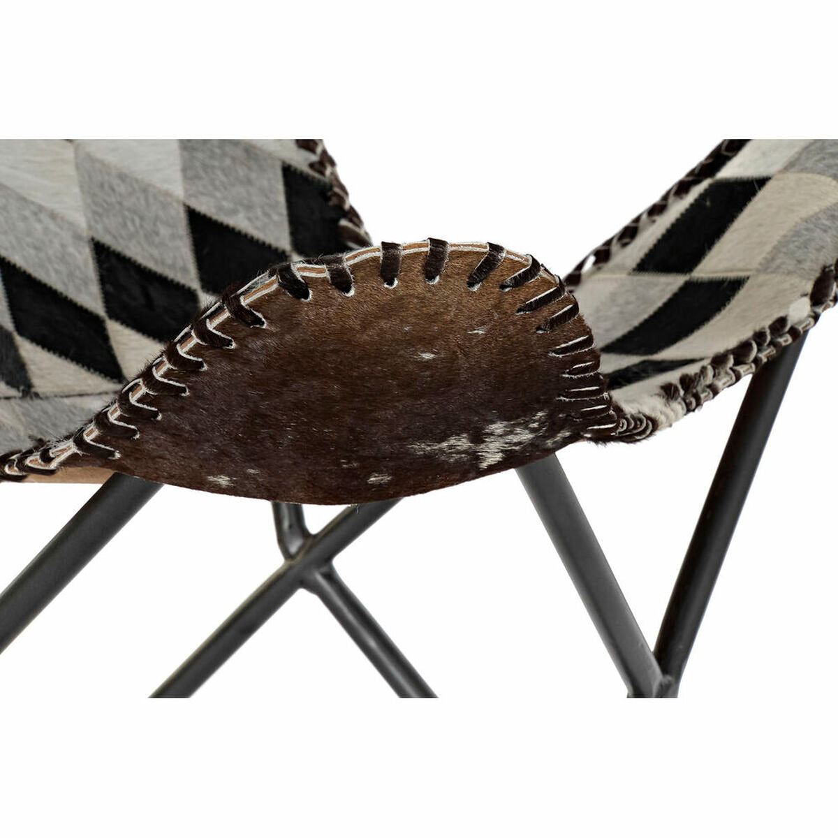 Fåtölj DKD Home Decor Brun Läder Vit Järn (70 x 70 x 90 cm) finns hos Nordekko