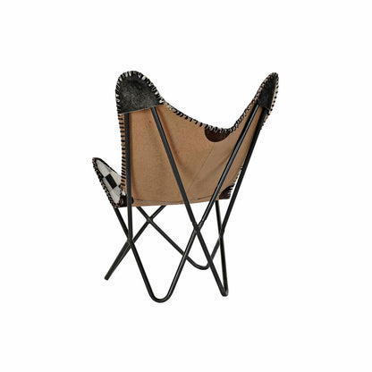 Fåtölj DKD Home Decor Brun Läder Vit Järn (70 x 70 x 90 cm) finns hos Nordekko
