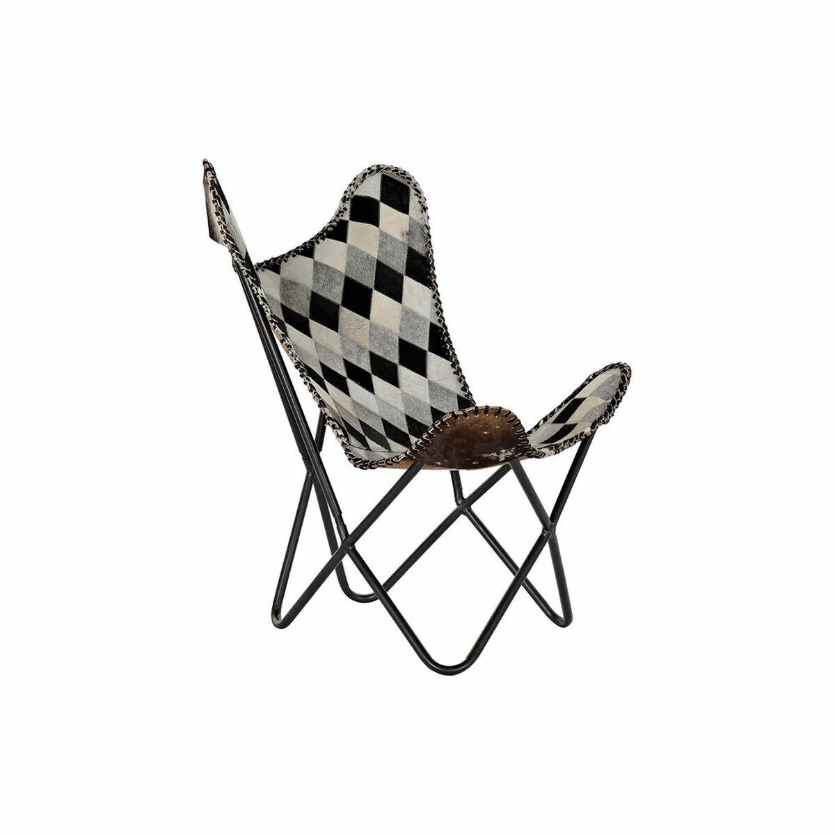 Fåtölj DKD Home Decor Brun Läder Vit Järn (70 x 70 x 90 cm) finns hos Nordekko