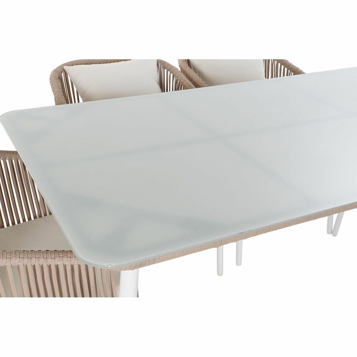 Bordsgrupp med stolar DKD Home Decor Beige 78 cm 163 x 95 x 6 cm finns hos Nordekko