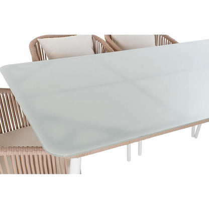 Bordsgrupp med stolar DKD Home Decor Beige 78 cm 163 x 95 x 6 cm finns hos Nordekko