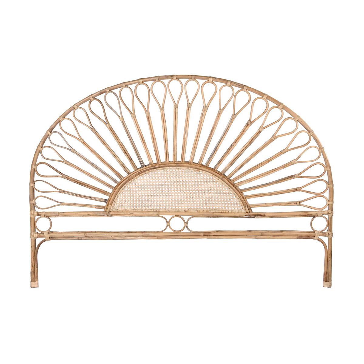 Sänggavel DKD Home Decor Naturell Solros Trä Rattan 178 x 4 x 90 cm 178 x 4 x 127 cm finns hos Nordekko