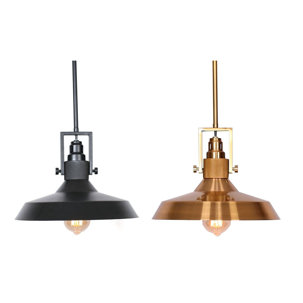 Taklampa DKD Home Decor Svart Gyllene Metall 50 W (2 antal) finns hos Nordekko