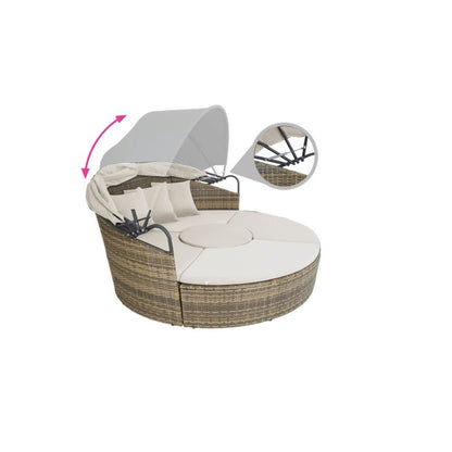 Trädgårdssäng DKD Home Decor Vit Aluminium Stål syntetisk rattan 175 x 175 x 145 cm finns hos Nordekko