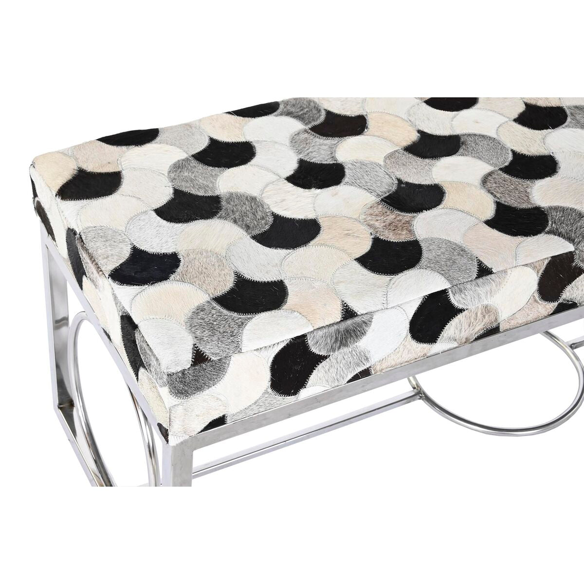 Sittpall DKD Home Decor Vit Brun Svart Silvrig Stål 122 x 41 x 44 cm finns hos Nordekko