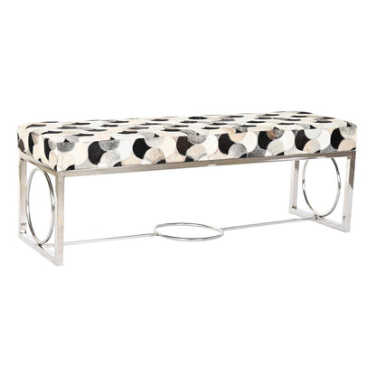 Sittpall DKD Home Decor Vit Brun Svart Silvrig Stål 122 x 41 x 44 cm finns hos Nordekko