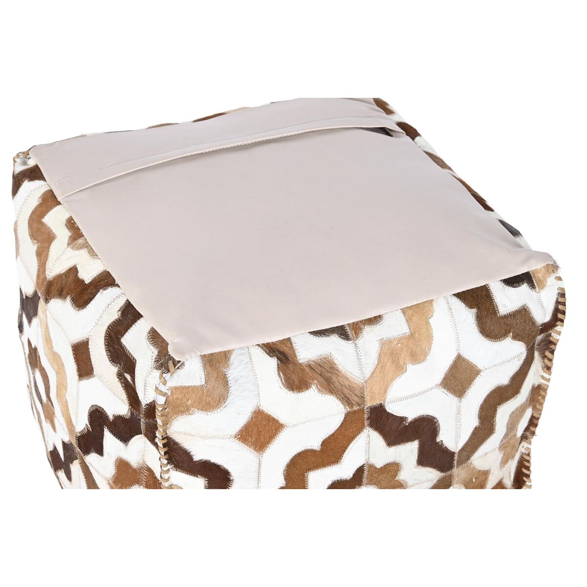 Puff DKD Home Decor Vit Brun 45 x 45 x 40 cm finns hos Nordekko