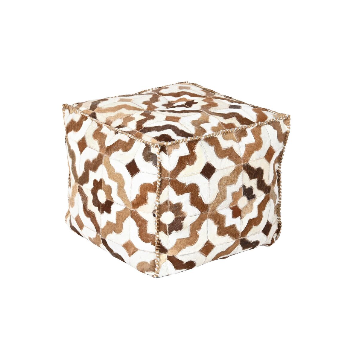 Puff DKD Home Decor Vit Brun 45 x 45 x 40 cm finns hos Nordekko
