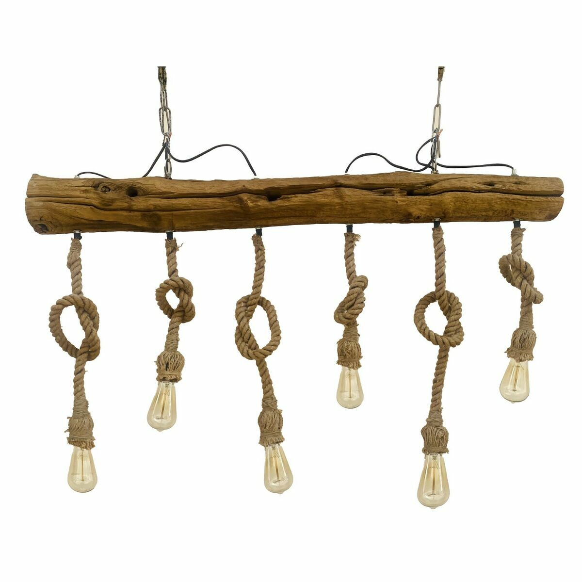 Taklampa DKD Home Decor Brun Snöre Akaciaträ 50 W 140 x 12 x 12 cm 118 x 15 x 86 cm finns hos Nordekko