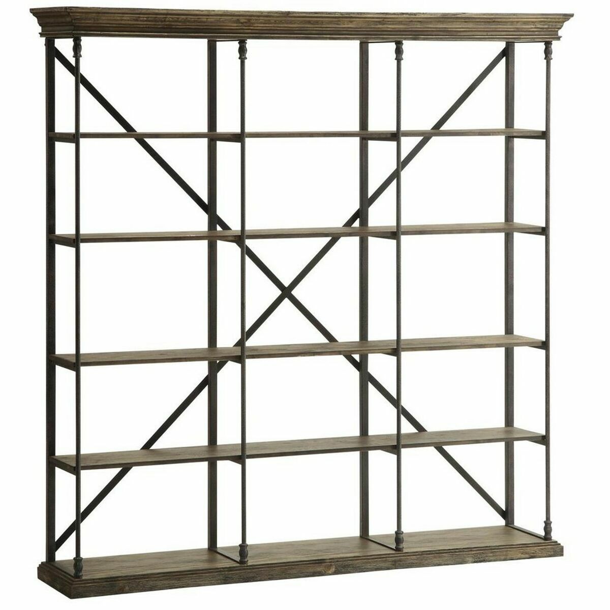 Bokhylla DKD Home Decor Sheesham Brun Mörkbrun Ljusgrå Trä Metall 213 x 43 x 220 cm finns hos Nordekko