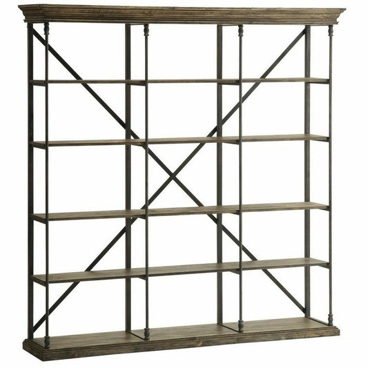 Bokhylla DKD Home Decor Sheesham Brun Mörkbrun Ljusgrå Trä Metall 213 x 43 x 220 cm finns hos Nordekko