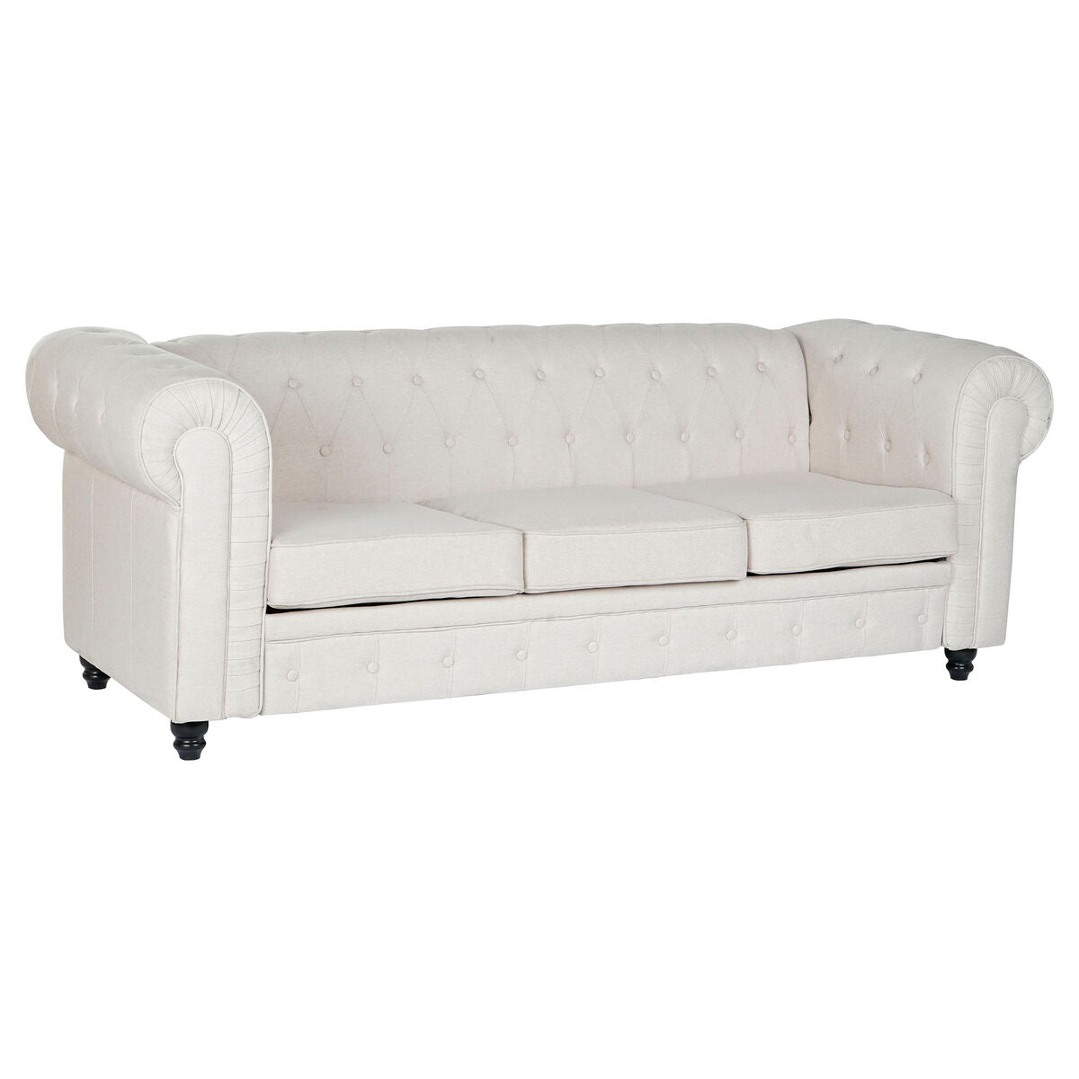 Soffa DKD Home Decor Vit Brun Kräm Trä 209 x 84 x 76 cm finns hos Nordekko