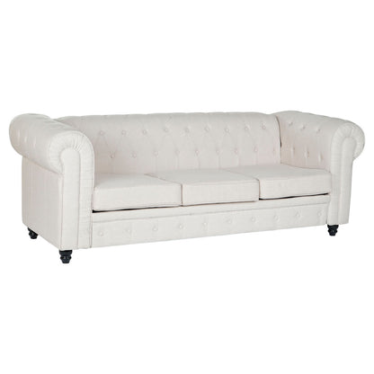 Soffa DKD Home Decor Vit Brun Kräm Trä 209 x 84 x 76 cm finns hos Nordekko