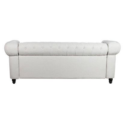 Soffa DKD Home Decor Vit Brun Kräm Trä 209 x 84 x 76 cm finns hos Nordekko