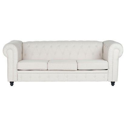 Soffa DKD Home Decor Vit Brun Kräm Trä 209 x 84 x 76 cm finns hos Nordekko