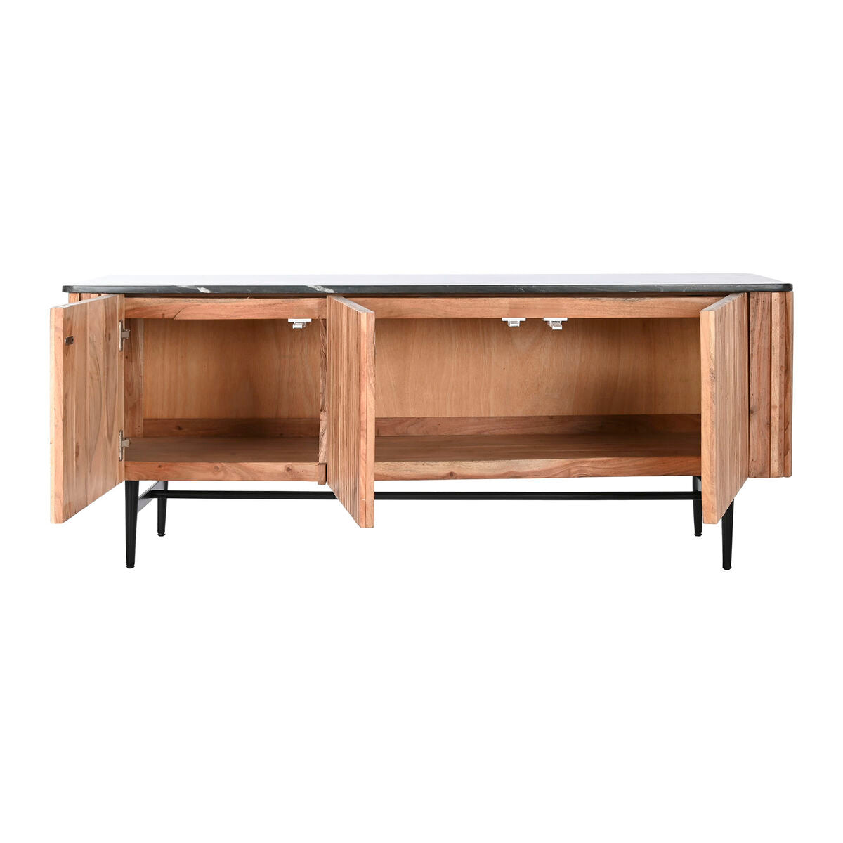 TV-möbler DKD Home Decor Brun Svart Naturell Marmor Akaciaträ 145 x 45 x 60 cm finns hos Nordekko