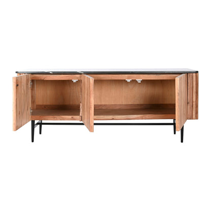 TV-möbler DKD Home Decor Brun Svart Naturell Marmor Akaciaträ 145 x 45 x 60 cm finns hos Nordekko