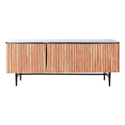 TV-möbler DKD Home Decor Brun Svart Naturell Marmor Akaciaträ 145 x 45 x 60 cm finns hos Nordekko
