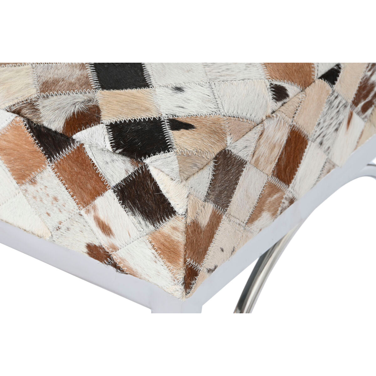Sittpall DKD Home Decor Brun Beige Silvrig Kamel Stål 122 x 41 x 44 cm finns hos Nordekko