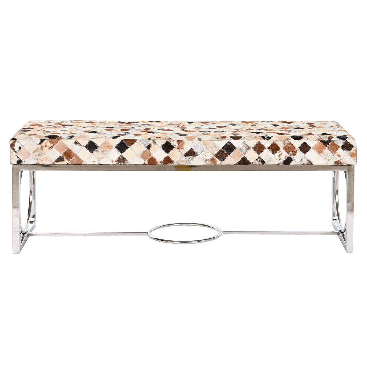 Sittpall DKD Home Decor Brun Beige Silvrig Kamel Stål 122 x 41 x 44 cm finns hos Nordekko