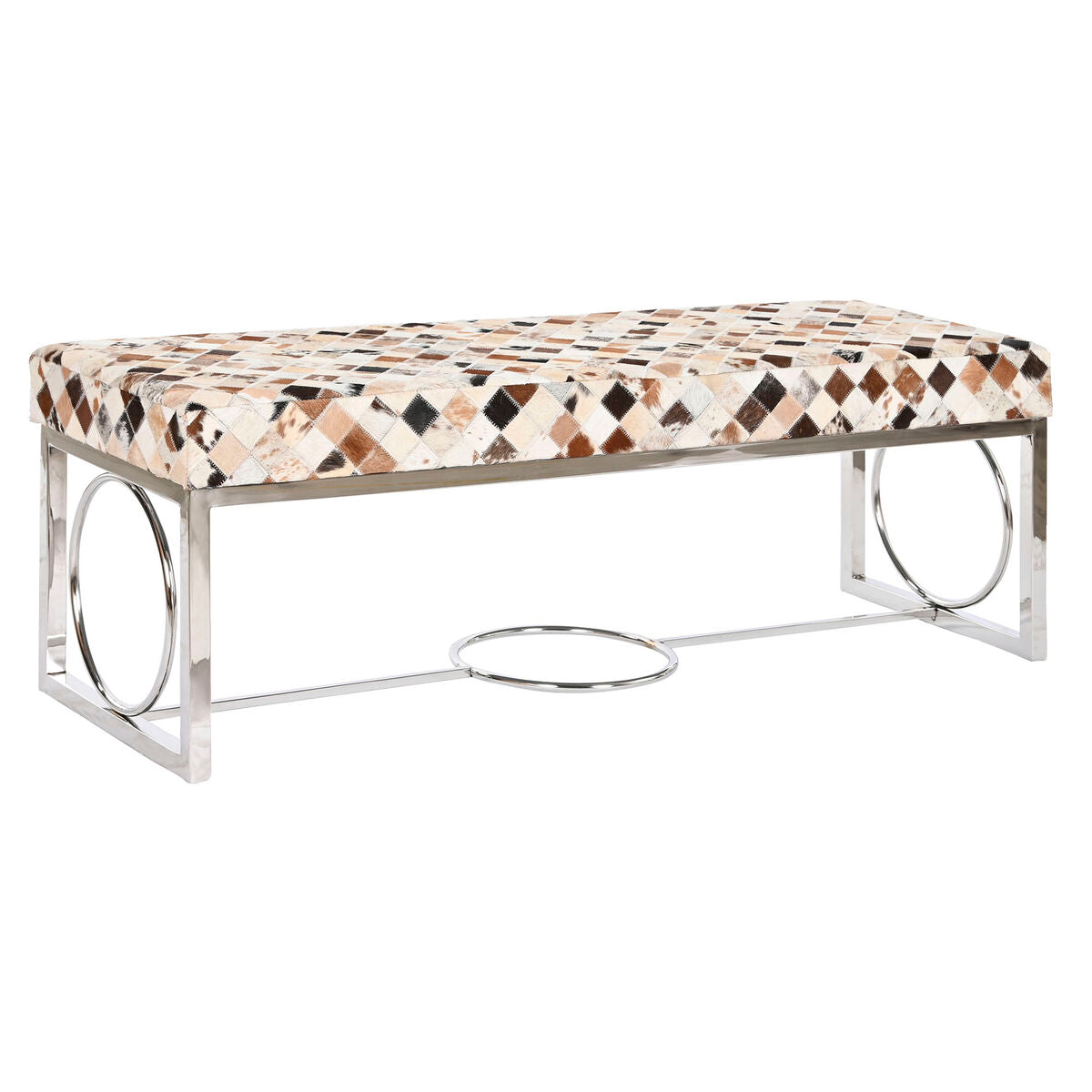 Sittpall DKD Home Decor Brun Beige Silvrig Kamel Stål 122 x 41 x 44 cm finns hos Nordekko