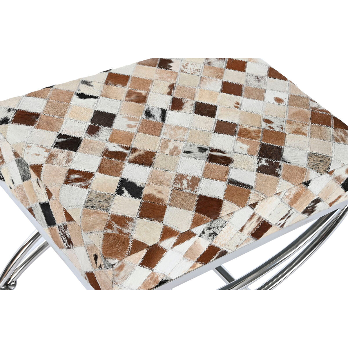 Sittpall DKD Home Decor Brun Beige Silvrig Kamel Stål 53 x 40 x 43 cm finns hos Nordekko