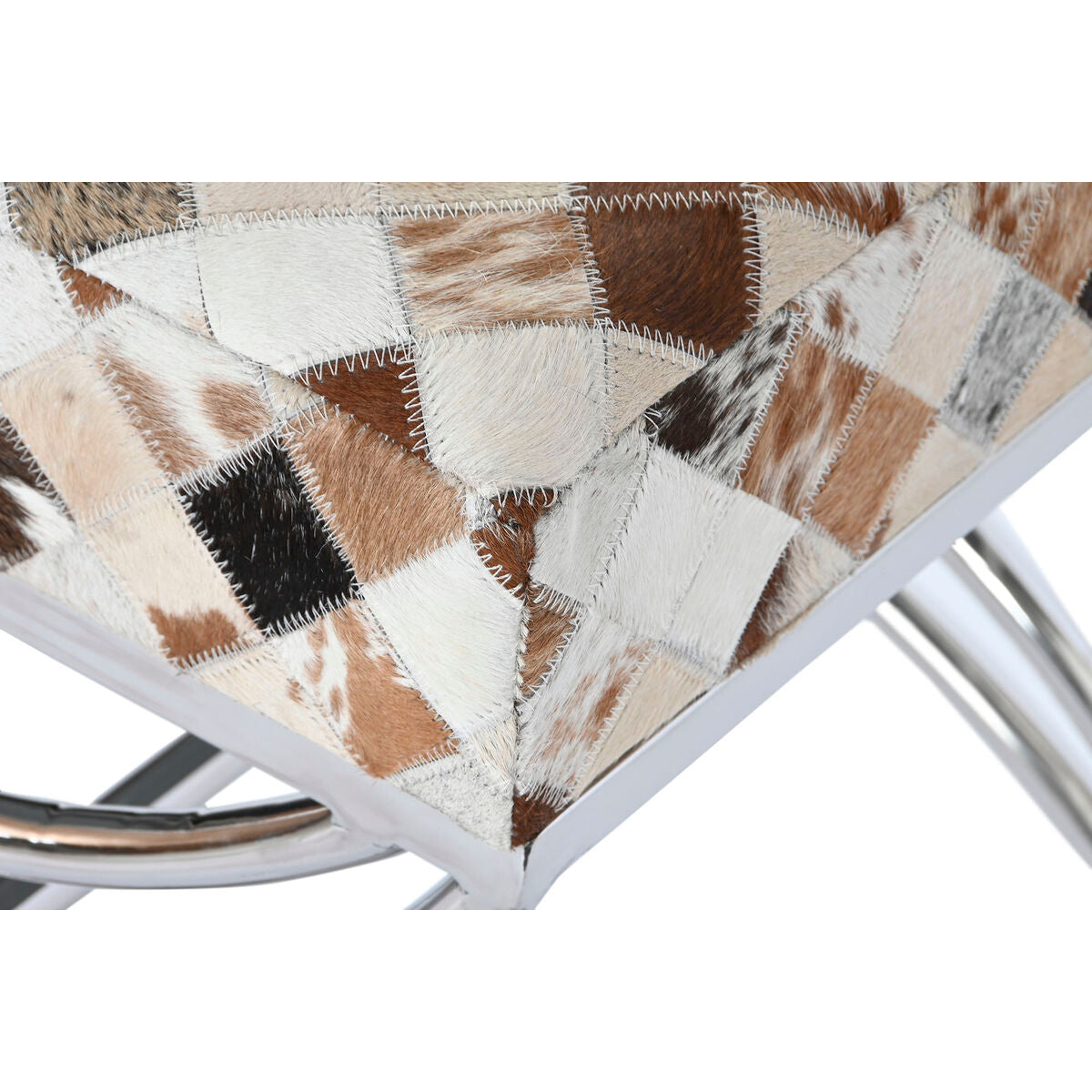 Sittpall DKD Home Decor Brun Beige Silvrig Kamel Stål 53 x 40 x 43 cm finns hos Nordekko