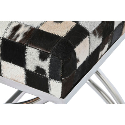 Sittpall DKD Home Decor Brun Kräm Silvrig Mörkbrun Stål 53 x 40 x 43 cm finns hos Nordekko
