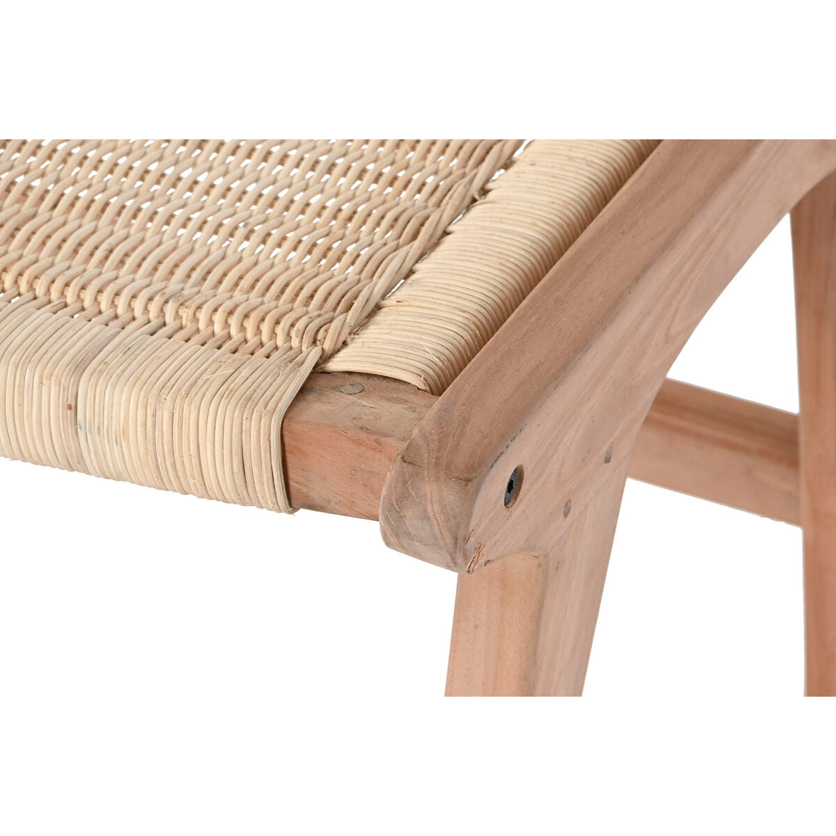 Sittpall DKD Home Decor Vit Brun Beige Teak 65 x 47 x 40 cm finns hos Nordekko