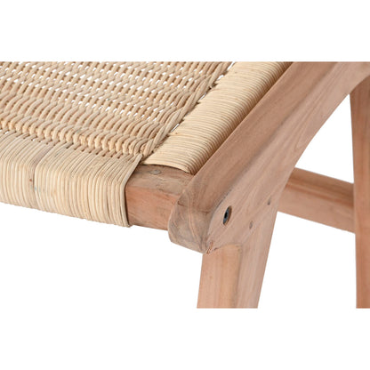 Sittpall DKD Home Decor Vit Brun Beige Teak 65 x 47 x 40 cm finns hos Nordekko