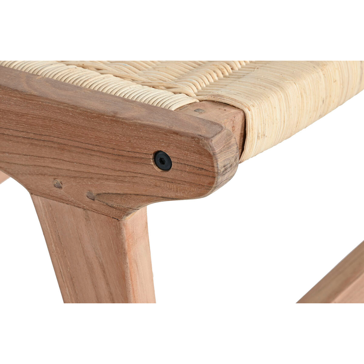 Sittpall DKD Home Decor Vit Brun Beige Teak 65 x 47 x 40 cm finns hos Nordekko