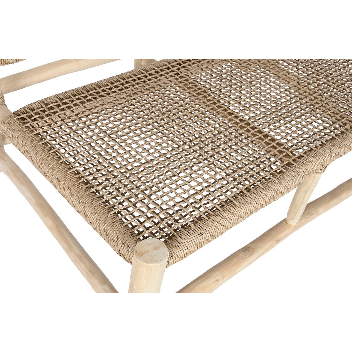 Trädgårdssoffa DKD Home Decor Vit Naturell Teak 120 x 81 x 84 cm finns hos Nordekko
