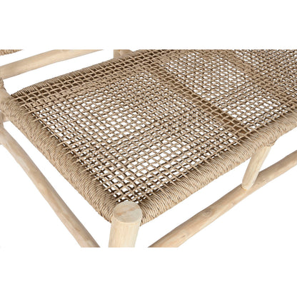 Trädgårdssoffa DKD Home Decor Vit Naturell Teak 120 x 81 x 84 cm finns hos Nordekko